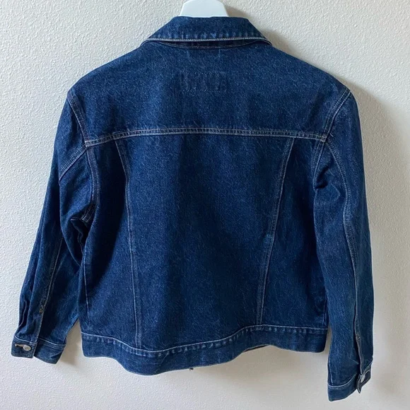 VTG EUC Y2K Old Navy Blue Jeans Dark Wash Denim Jacket (Size:M) - Picture 4 of 10